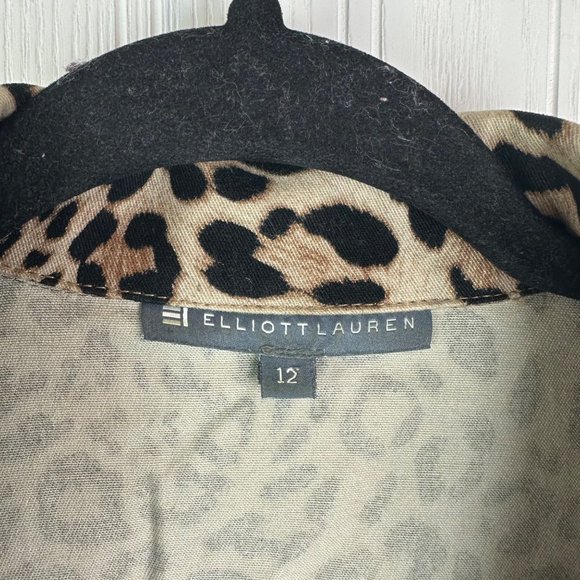 Elliott Lauren Leopard Print zip up Jacket Size 12 - Picture 2 of 8